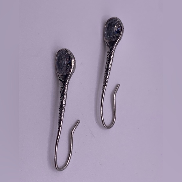 Silpada Vintage Sterling FALLING STAR Cubic Zirconia Threader Earrings - Picture 16 of 16